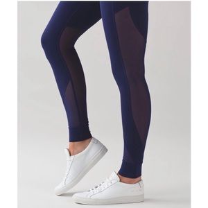 Lululemon Hot Like Agni Pant Hero Blue Navy Mesh Luxtreme Leggings or Tights 10